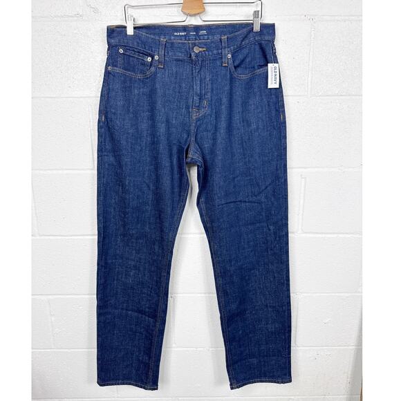 Old Navy Men’s Loose‎ Fit Jeans Dark Wash Size 34x32 Classic Denim Straight Leg - Picture 1 of 9
